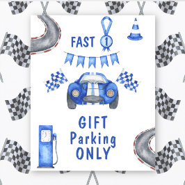 Racerbils Första Födelsedags PRESENT PARKERING END Poster