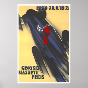 Racerbilsaffisch Tjeckien Racing Arttryck Poster