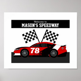 Racerbilsnamn och Nummer Poster