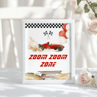 Racerbilsröd Zoom zoom-zon Födelsedagsaktiviteter