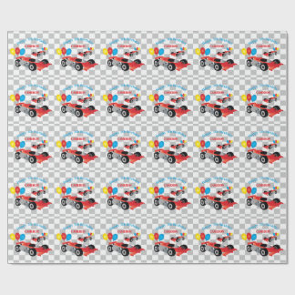 Racerbilsrutig pojkfödelsedagspresentpapper presentpapper
