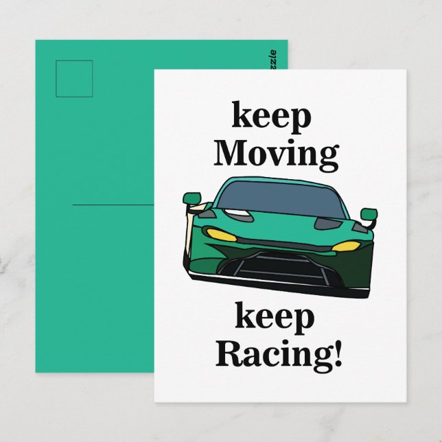Racerkörning Racing Vykort (Fram/baksida)