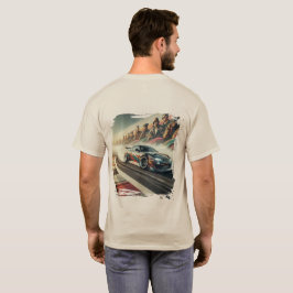 Racetrack Car & Fan Mural Graffiti T Shirt