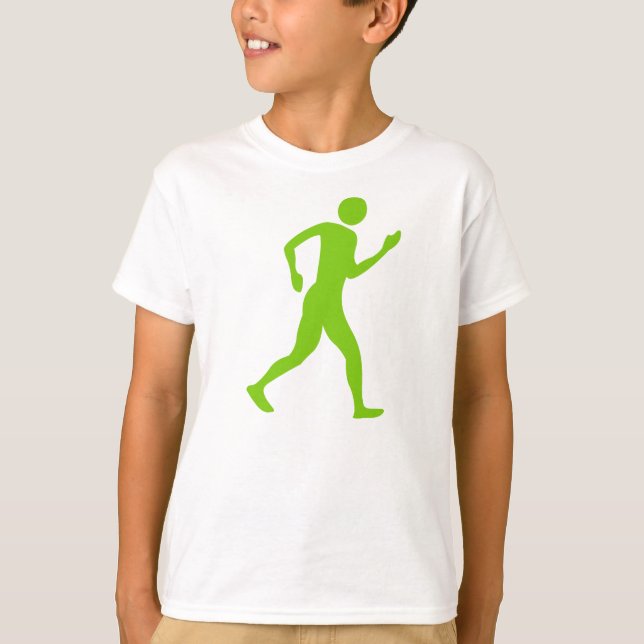 Racewalking - Martian Grönt T Shirt (Framsida)