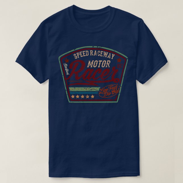 Raceway-Anpassningsbar, racermotorcyklar T Shirt (Design framsida)