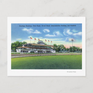 Raceway View of Grand stand, Klubb House Vykort