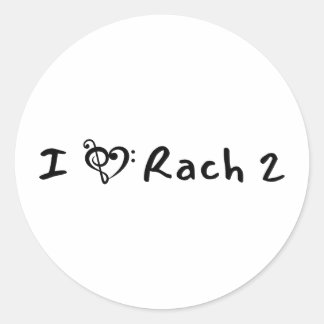 Rach 2 Minimalistisk svart text klassisk musik Runt Klistermärke