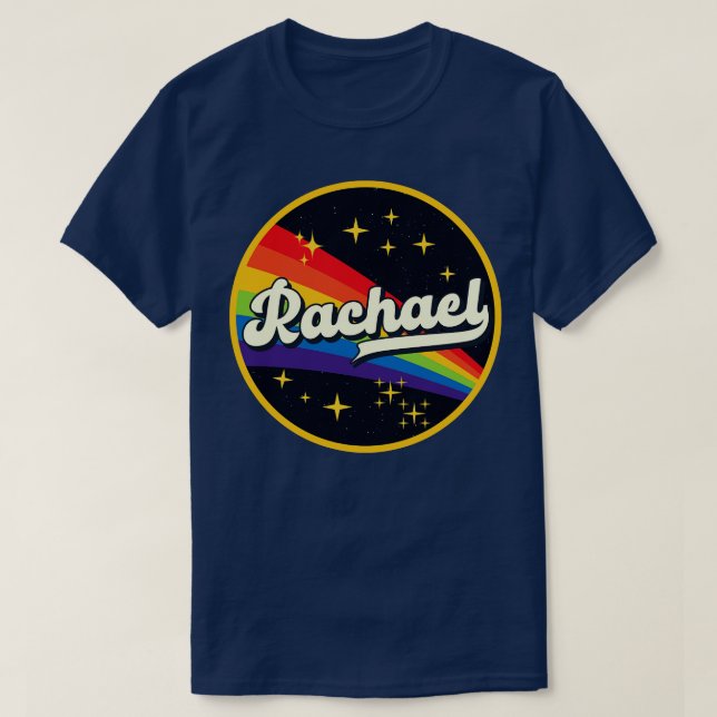 Rachael Rainbow in Space Vintage Stil T Shirt (Design framsida)