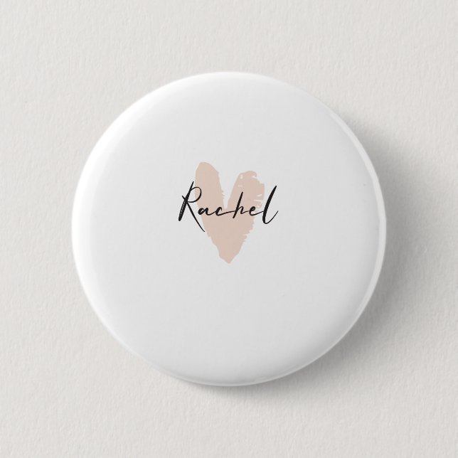 Rachel Heart Namn Graphic Knapp (Framsida)