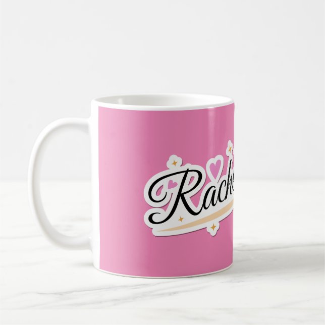 Rachel namn söt design kaffemugg (Vänster)