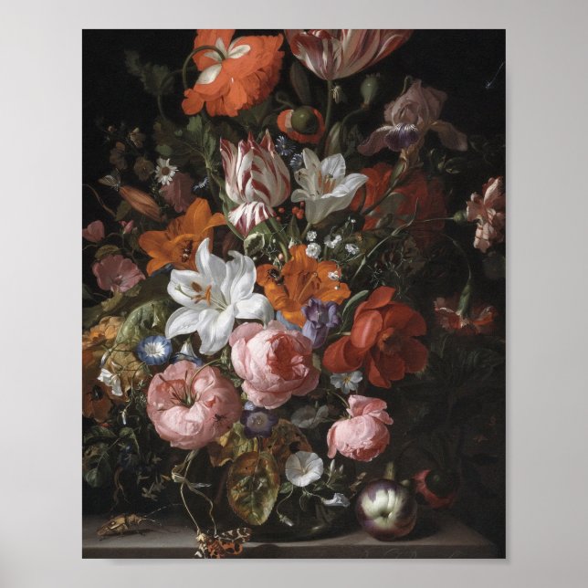 Rachel Ruysch - Blommor i ett glas Vas Poster (Framsidan)