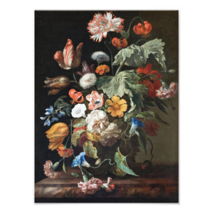 Rachel Ruysch - stilleben med blommor Fototryck