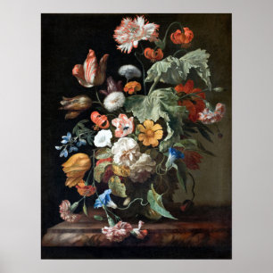Rachel Ruysch stilleben med blommor Poster