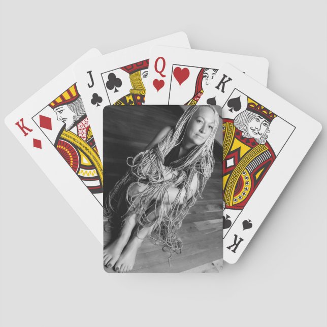Rachel som leker kort casinokort (Baksidan)