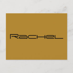 Rachel-tecken från särsvart, geometriskt teckensni vykort