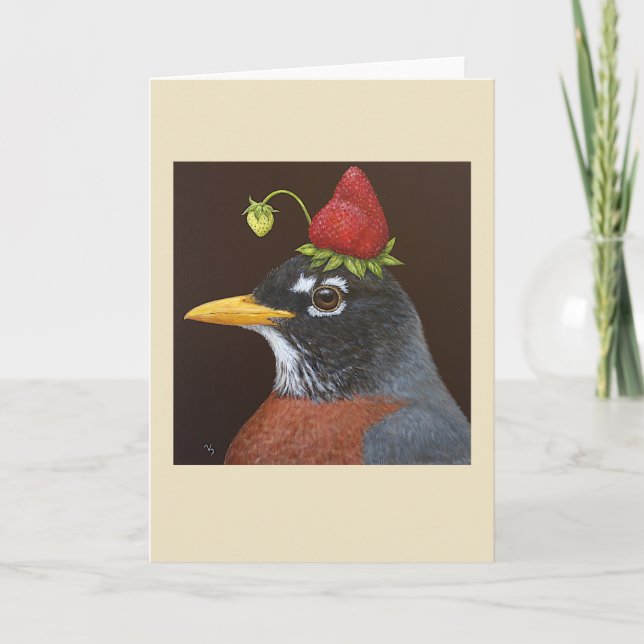 Rachel the American robin Card Kort (Framsida)