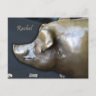RACHEL THE PIGGY BANK Postcard Vykort
