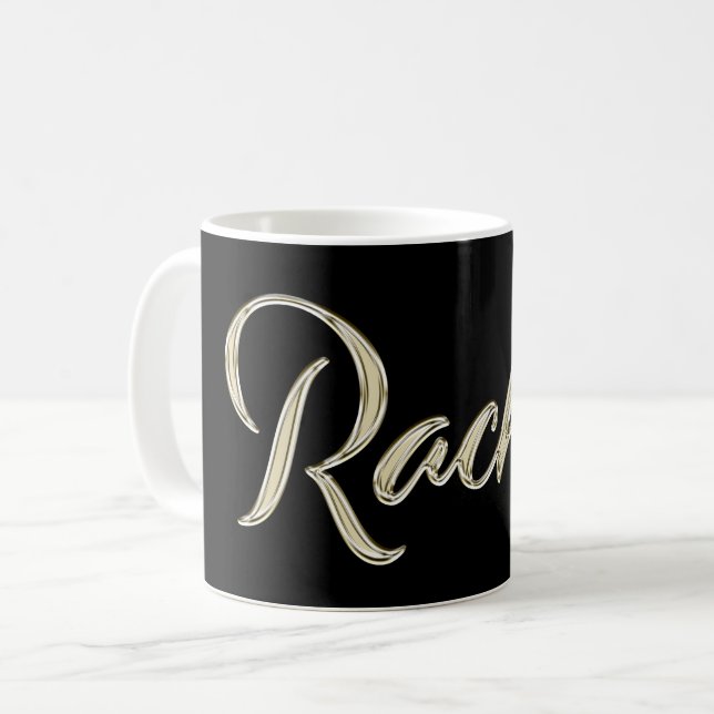Rachel white gold Handwriting Tasse Kaffeetasse Kaffemugg (Framsida vänster)