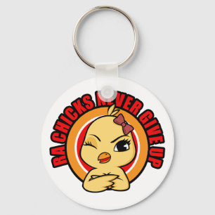 RAchickar ger aldrig upp gula Chickie Keychain Nyckelring