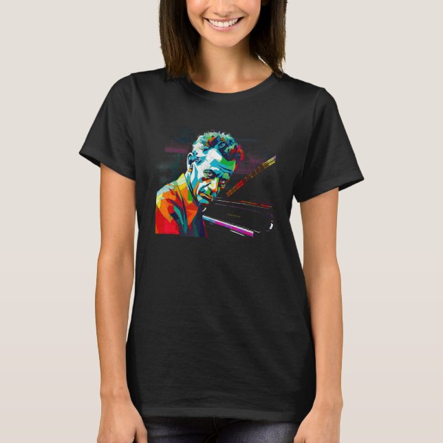 Rachmaninoff Music Piano T Shirt (Framsida)