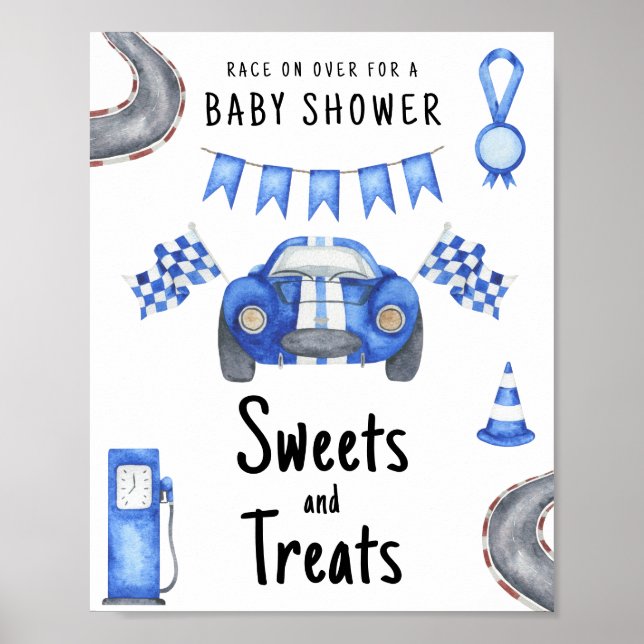 Racing baby shower Godis och godsaker Poster (Framsidan)