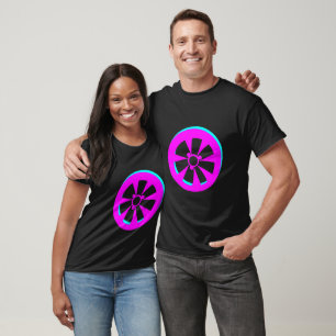 Racing Bilmärke Neon Rosa Svart Bil T Shirt