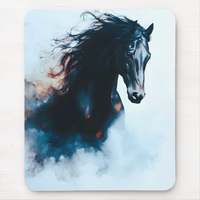  Racing Black Horse Portrait Minimalist Musmatta (Framsidan)