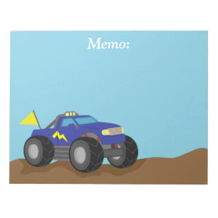 Racing Blue Monster Truck, för pojkar Anteckningsblock