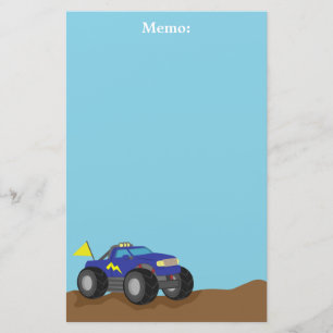 Racing Blue Monster Truck, för pojkar Brevpapper