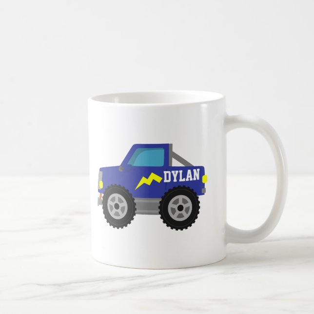 Racing Blue Monster Truck, för pojkar Kaffemugg (Höger)