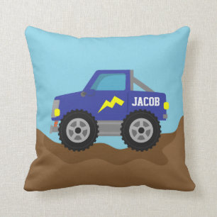 Racing Blue Monster Truck, för pojkrum Kudde