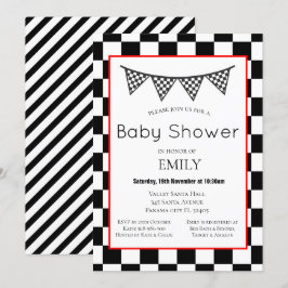 Racing Car Baby Shower Inbjudan, Födelsedag Inbjudningar