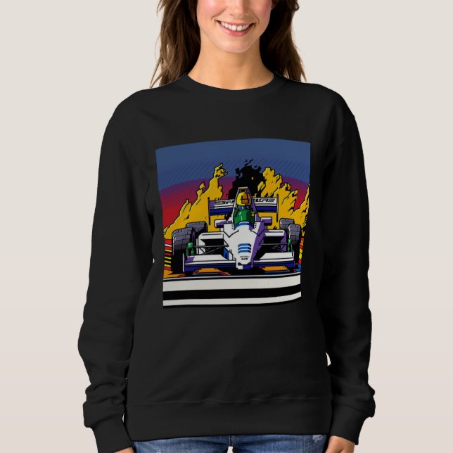 Racing Car for Mechanic Sports fan Retro 90s Video T Shirt (Framsida)