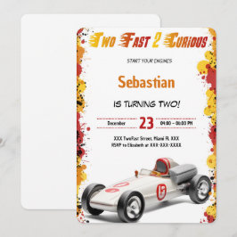 Racing Car, Två Snabba Födelsedagar Inbjudningar