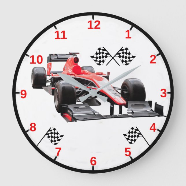 Racing Car Wall Clock Stor Klocka (Framsida)