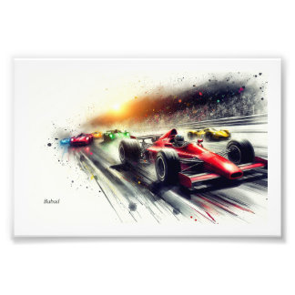 Racing Cars at High Speed,  Fototryck