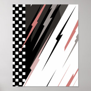 Racing Design i svart och vitt Poster