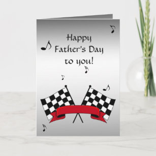 Racing Flaggar Silver Singing Fathers Day Card Kort