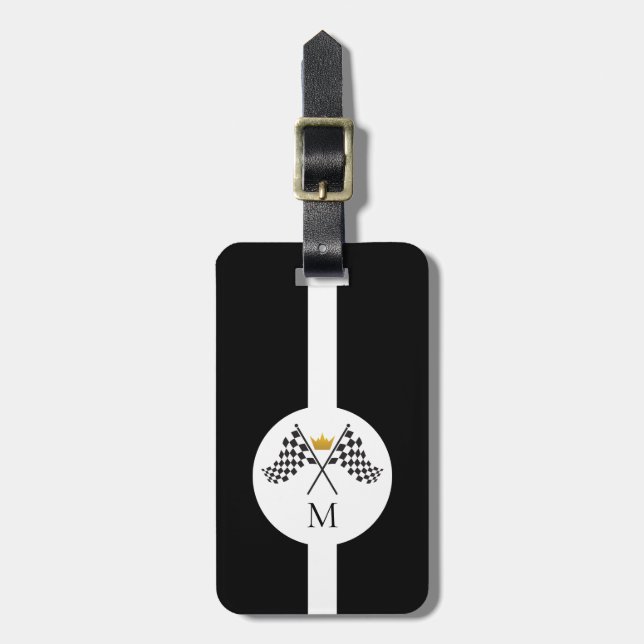 Racing Initial Monogram Resa Bagagebricka (Vertikal Framsida)