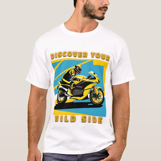 Racing Motorcykel och Förare T Shirt (Framsida)