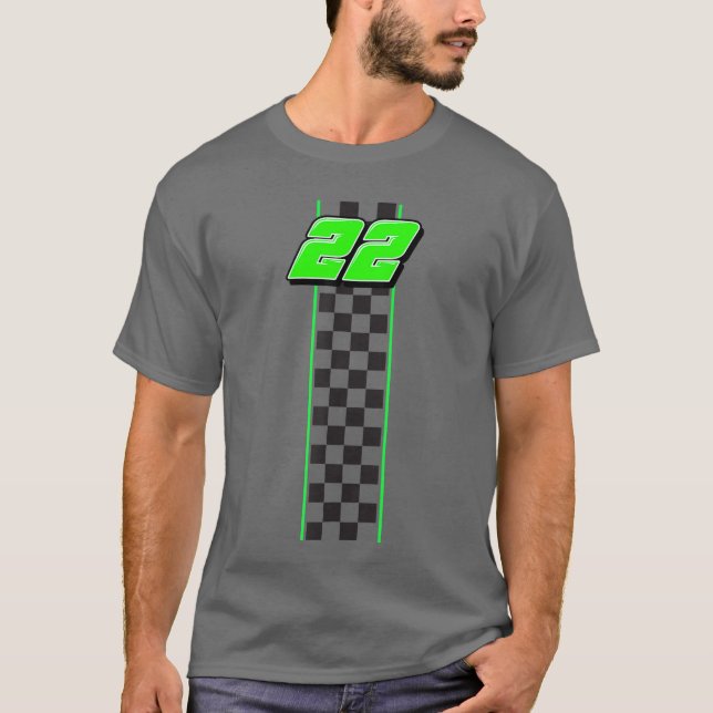 Racing Number 22 Race Racing Race Track T Shirt (Framsida)
