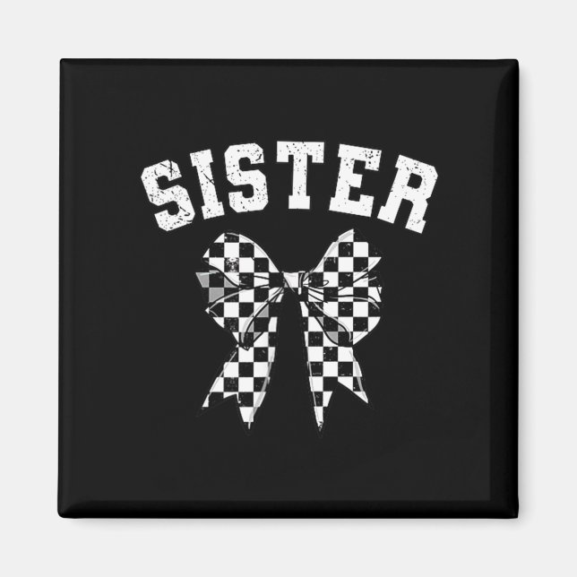 Racing Sister Of The First Birthday Boy Race Car F Magnet (Framsidan)