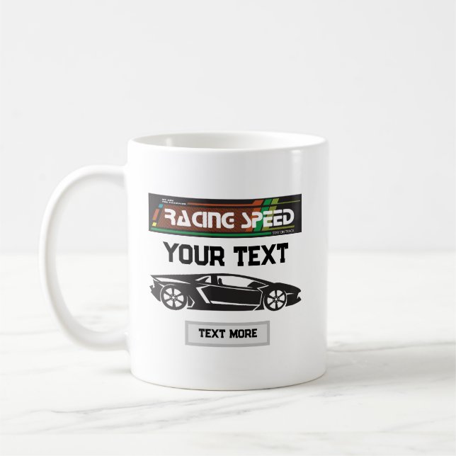 Racing Speed Car Design – Fast Motorsport Performa Kaffemugg (Vänster)