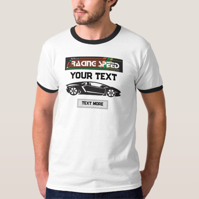 Racing Speed Car Design – Fast Motorsport Performa T Shirt (Framsida)