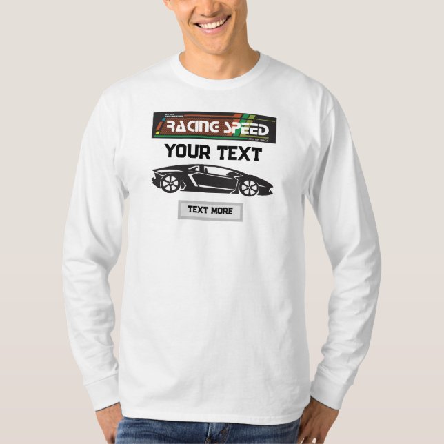 Racing Speed Car Design – Fast Motorsport Performa T Shirt (Framsida)