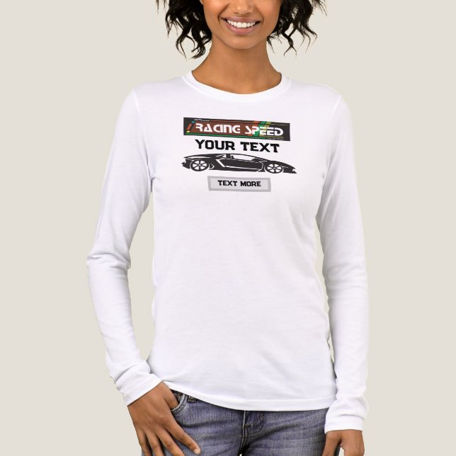 Racing Speed Car Design – Fast Motorsport Performa T Shirt (Framsida)