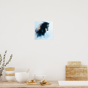 Racing Svart Häst Porträtt Minimalist Poster
