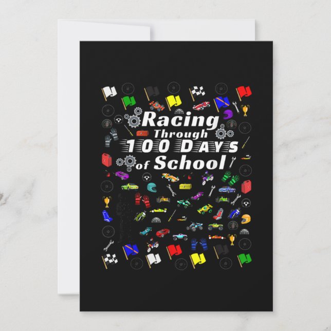 Racing Through 100 Days Of School Race Car Themed Spara Datumet (Framsida)