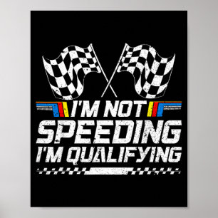 Racingbil kör inte fort i kvalracet poster