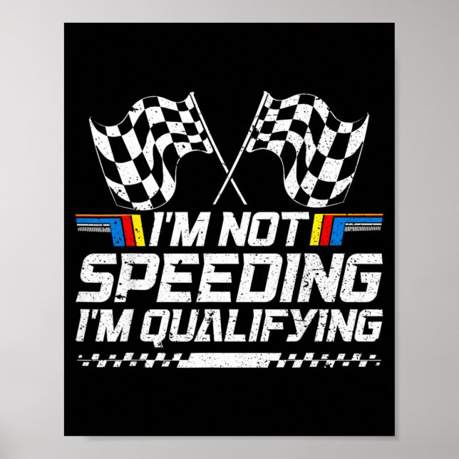 Racingbil kör inte fort i kvalracet poster (Framsidan)